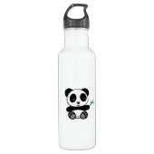Kute Little Panda met een Bamboe Stick Waterfles (Voorkant)