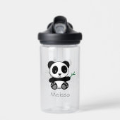 Kute Little Panda met een Bamboe Stick Waterfles (Voorkant)