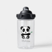 Kute Little Panda met een Bamboe Stick Waterfles (Achterkant)