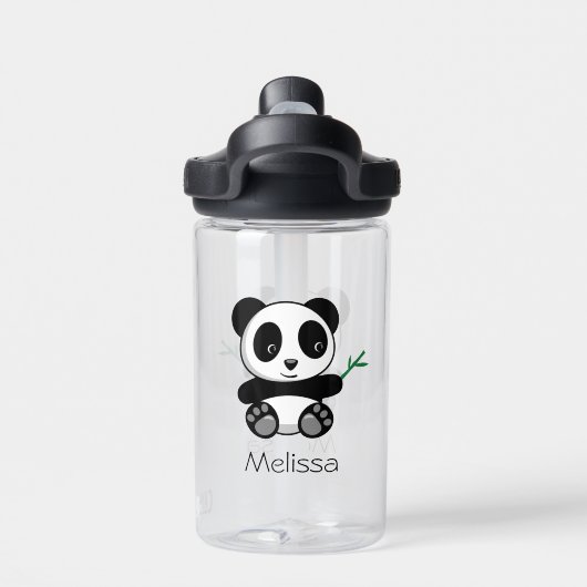 Kute Little Panda met een Bamboe Stick Waterfles (Achterkant)
