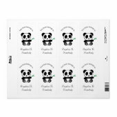 Kute Little Panda met een Bamboo Stick Bookplate Etiket (Full Sheet)