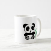 Kute Little Panda met een Bamboo Stick Monogram Koffiemok (Voorkant rechts)
