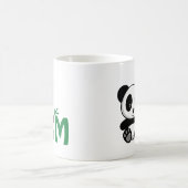 Kute Little Panda met een Bamboo Stick Monogram Koffiemok (Center)