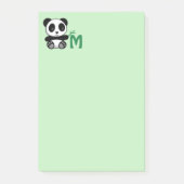 Kute Little Panda met een Bamboo Stick Monogram Post-it® Notes (Voorkant)