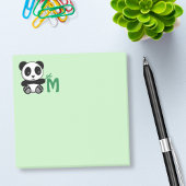 Kute Little Panda met een Bamboo Stick Monogram Post-it® Notes