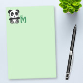 Kute Little Panda met een Bamboo Stick Monogram Post-it® Notes
