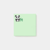 Kute Little Panda met een Bamboo Stick Monogram Post-it® Notes (Voorkant)