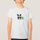 Kute Little Panda met een Bamboo Stick Monogram Tri-Blend Shirt (Voorkant)
