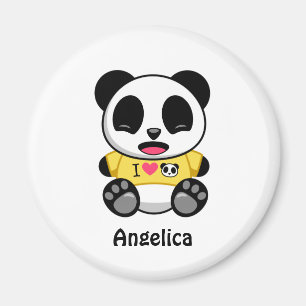 Kute Little Panda on White Magneet