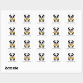 Kute Little Panda on White Vierkante Sticker (Vel)