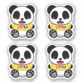 Kute Little Panda Set van 4 Sticker (Voorkant)