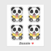 Kute Little Panda Set van 4 Sticker (Vel)