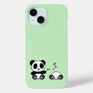 Kute Little Pandas on Green iPhone 15 Case