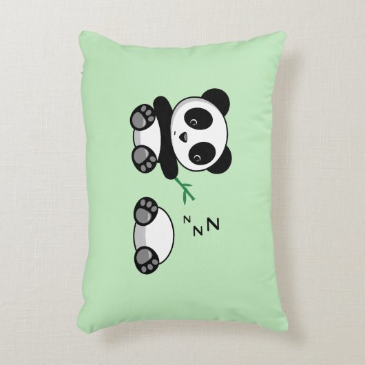 Kute Little Pandas on Green Decoratief Kussen (Voorkant(Verticaal))