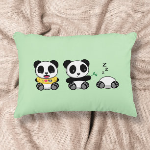 Kute Little Pandas on Green Decoratief Kussen