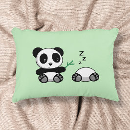 Kute Little Pandas on Green Decoratief Kussen