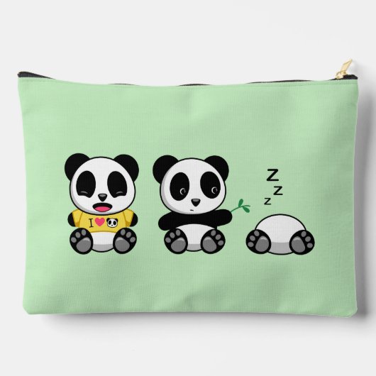 Kute Little Pandas on Green Etui (Achterkant)
