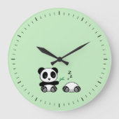 Kute Little Pandas on Green Grote Klok (Voorkant)