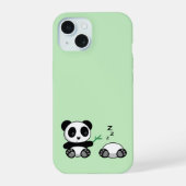 Kute Little Pandas on Green iPhone 15 Case (Achterkant)