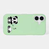 Kute Little Pandas on Green iPhone 16 Hoesje (Achterkant horizontaal)