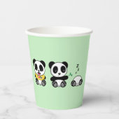 Kute Little Pandas on Green Papieren Bekers (Voorkant)