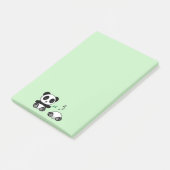 Kute Little Pandas on Green Post-it® Notes (Schuin)