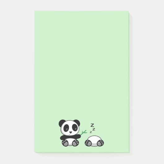 Kute Little Pandas on Green Post-it® Notes (Voorkant)