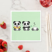 Kute Little Pandas on Green Servet (Insitu)