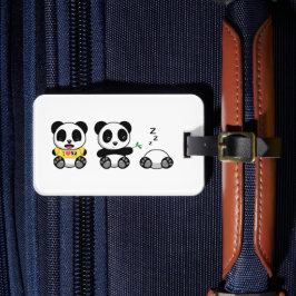 Kute Little Pandas op White Bagagelabel