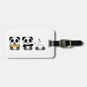 Kute Little Pandas op White Bagagelabel (Voorkant horizontaal)
