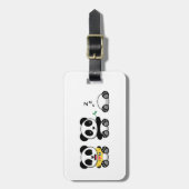 Kute Little Pandas op White Bagagelabel (Voorkant verticaal)