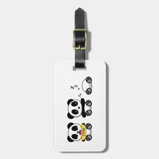 Kute Little Pandas op White Bagagelabel (Voorkant verticaal)