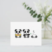 Kute Little Pandas op White Briefkaart (Staand voorkant)