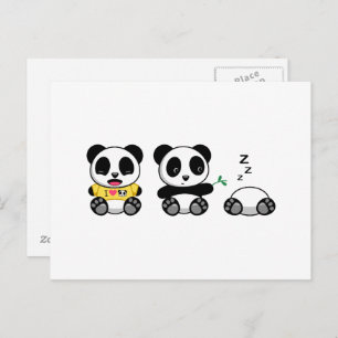 Kute Little Pandas op White Briefkaart