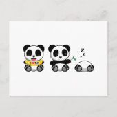 Kute Little Pandas op White Briefkaart (Voorkant)