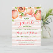 Kute Little Peach roze Horizon Stripe Baby shower Kaart (Staand voorkant)