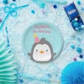 Kute Little Penguin Birthday Party Supply Papieren Bordje (Feest)