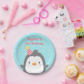 Kute Little Penguin Birthday Party Supply Papieren Bordje (Feest)