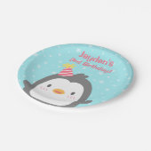 Kute Little Penguin Birthday Party Supply Papieren Bordje (Gekanteld)