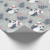 Kute Little Penguin-kerstinpakpapier Cadeaupapier (Hoek)