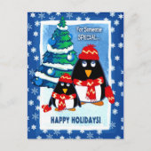 Kute Little Penguins Kerstmis Feestdagenkaart (Voorkant)