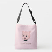 Kute Little Pig op Light Roze Crossbody Tas (Achterkant)