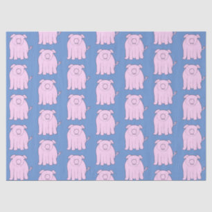 Kute Little Pig Playful Piglet Pattern Nursery DIY Tissuepapier