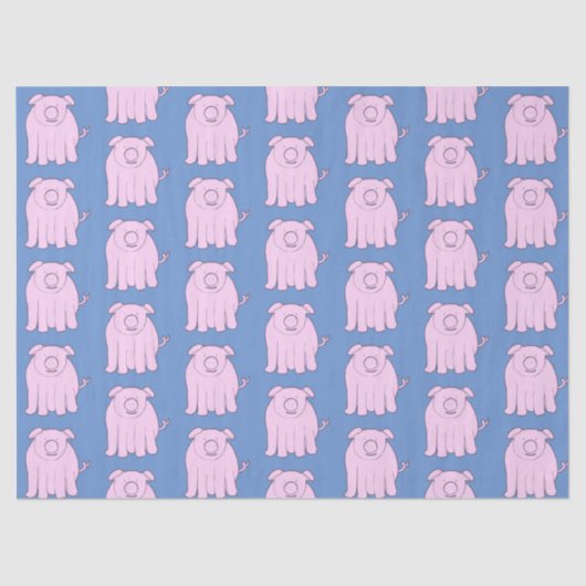 Kute Little Pig Playful Piglet Pattern Nursery DIY Tissuepapier (Voorkant)