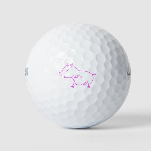 Kute Little Piggy logo - uniek Golfballen (Voorkant)