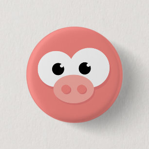 Kute Little Piggy Pig Pig. Ronde Button 3,2 Cm