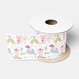 Kute Little Pigs Satijnen Lint