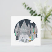 Kute Little Polar Beer Birth Notice Bedankkaart (Staand voorkant)