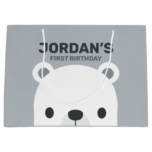 Kute Little Polar Beer Birthday Groot Cadeauzakje (Voorkant)