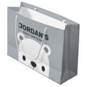 Kute Little Polar Beer Birthday Groot Cadeauzakje (Voorkant Gekanteld)